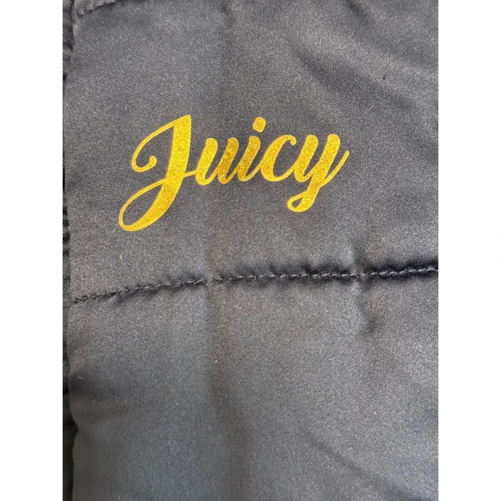 Juicy Couture Kids Navy Blue Puffer Vest Peplum Gold Heart Logo Buckle Belt (5)